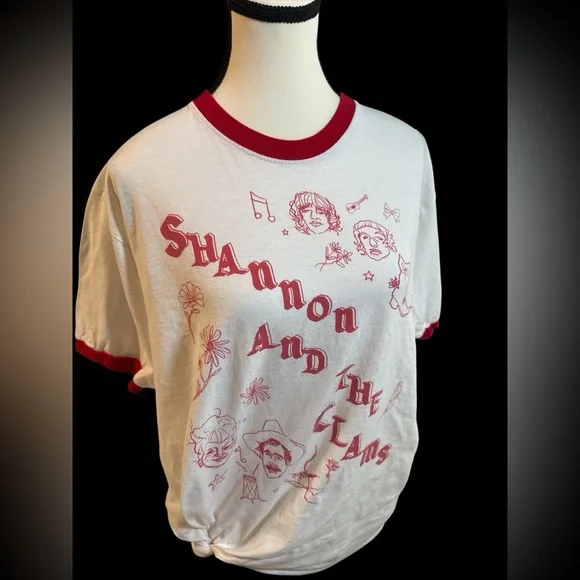 White and Red Shannon and The Clams Band T-Shirt - Picture 3 of 5